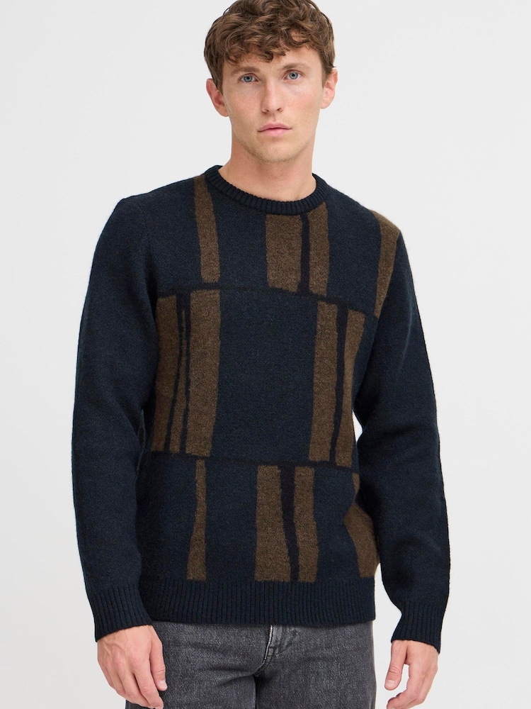 Blend Blue BHBert Abstract Crew Neck Jumper - Image 2 of 5 Blend Blue BHBert Abstract Crew Neck Jumper - Image 2 of 5