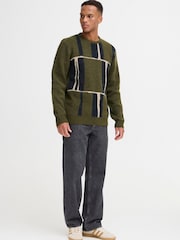 Blend Green BHBert Abstract Crew Neck Jumper - Image 3 of 5