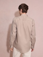 Neutral Regular Fit Cotton Rich Textured Easy Care Smart Shirt - Image 3 of 8