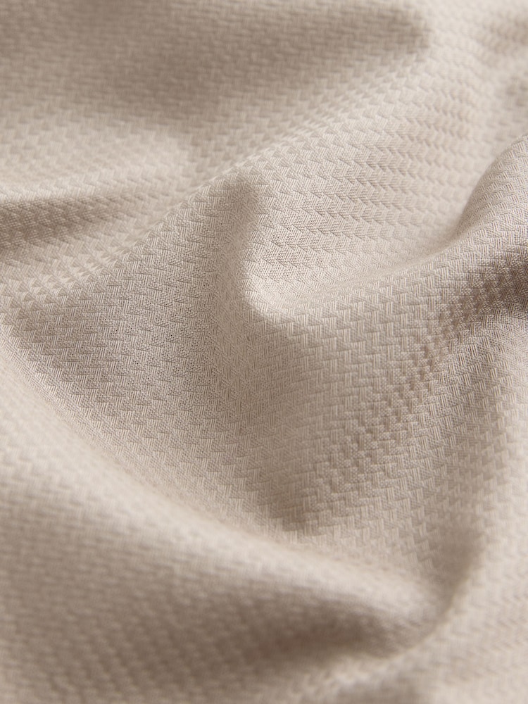 Neutral Regular Fit Cotton Rich Textured Easy Care Smart Shirt - Image 8 of 8