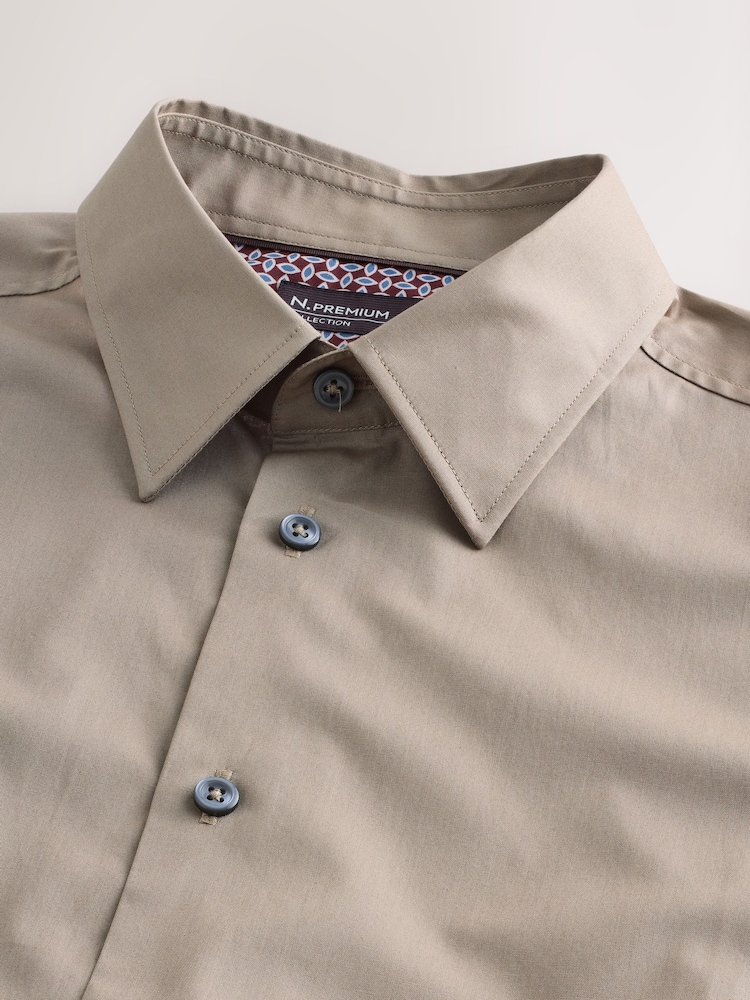 Neutral N. Premium Cotton Stretch Shirt and Tonal Tie and Tie Clip Set - Image 2 of 5 Neutral N. Premium Cotton Stretch Shirt and Tonal Tie and Tie Clip Set - Image 2 of 5
