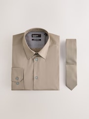 Neutral N. Premium Cotton Stretch Shirt and Tonal Tie and Tie Clip Set - Image 6 of 8