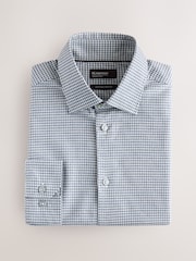 Grey N. Premium Slim Fit Cotton Stretch Gingham Check Formal Shirt - Image 6 of 8