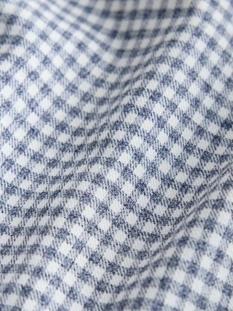 Grey N. Premium Slim Fit Cotton Stretch Gingham Check Formal Shirt - Image 8 of 8
