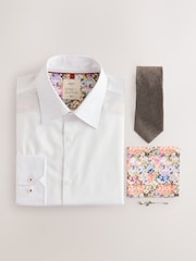White Rose Dufton Slim Fit Smart Shirt Tie and Pocket Square Set - Image 2 of 8
