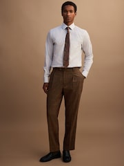 White/Blue/Green Slim Fit Two Tone Stripe Formal Shirt and Tie Set - Image 2 of 9