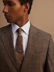 White/Blue/Green Slim Fit Two Tone Stripe Formal Shirt and Tie Set - Image 6 of 9