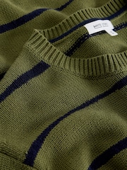 White Stuff Green Wave Stripe Crew Neck Jumper - Image 6 of 6