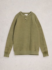 White Stuff Green Gatley Henley Jumper - Image 5 of 6