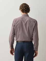White/Burgundy Check Regular Fit Easy Iron Oxford Shirts 2 Packs - Image 4 of 12