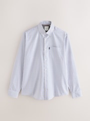 White/Burgundy Check Regular Fit Easy Iron Oxford Shirts 2 Packs - Image 8 of 12