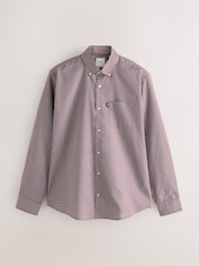 White/Burgundy Check Regular Fit Easy Iron Oxford Shirts 2 Packs - Image 9 of 12