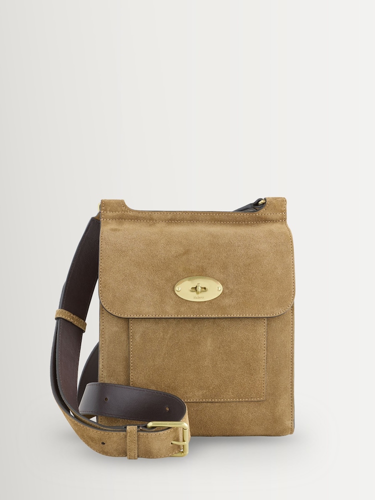 Mulberry Brown Small Antony Suede Bag - Image 1 of 1