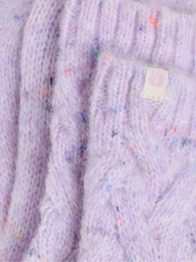 FatFace Lilac Purple Super Soft Cable Socks - Image 2 of 2 FatFace Lilac Purple Super Soft Cable Socks - Image 2 of 2