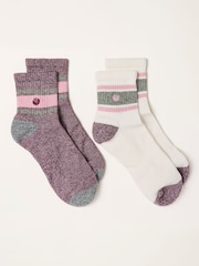 FatFace 2 Pack Burgundy Sport Socks - Image 2 of 2