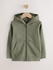 Khaki Zip Through Sweat Hoodie (3-16yrs) - Image 1 of 5