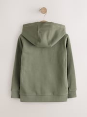 Khaki Zip Through Sweat Hoodie (3-16yrs) - Image 7 of 10