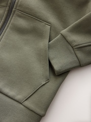 Khaki Zip Through Sweat Hoodie (3-16yrs) - Image 9 of 10