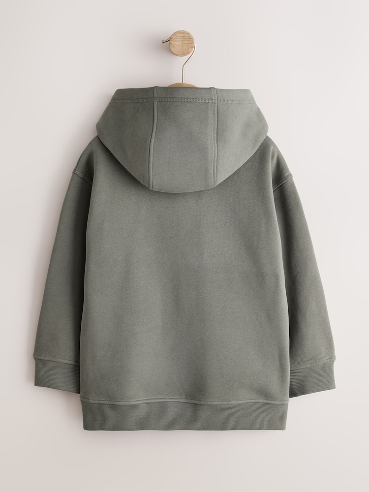Khaki Green Skull Overhead Hoodie (3-16yrs) - Image 2 of 4 Khaki Green Skull Overhead Hoodie (3-16yrs) - Image 2 of 4
