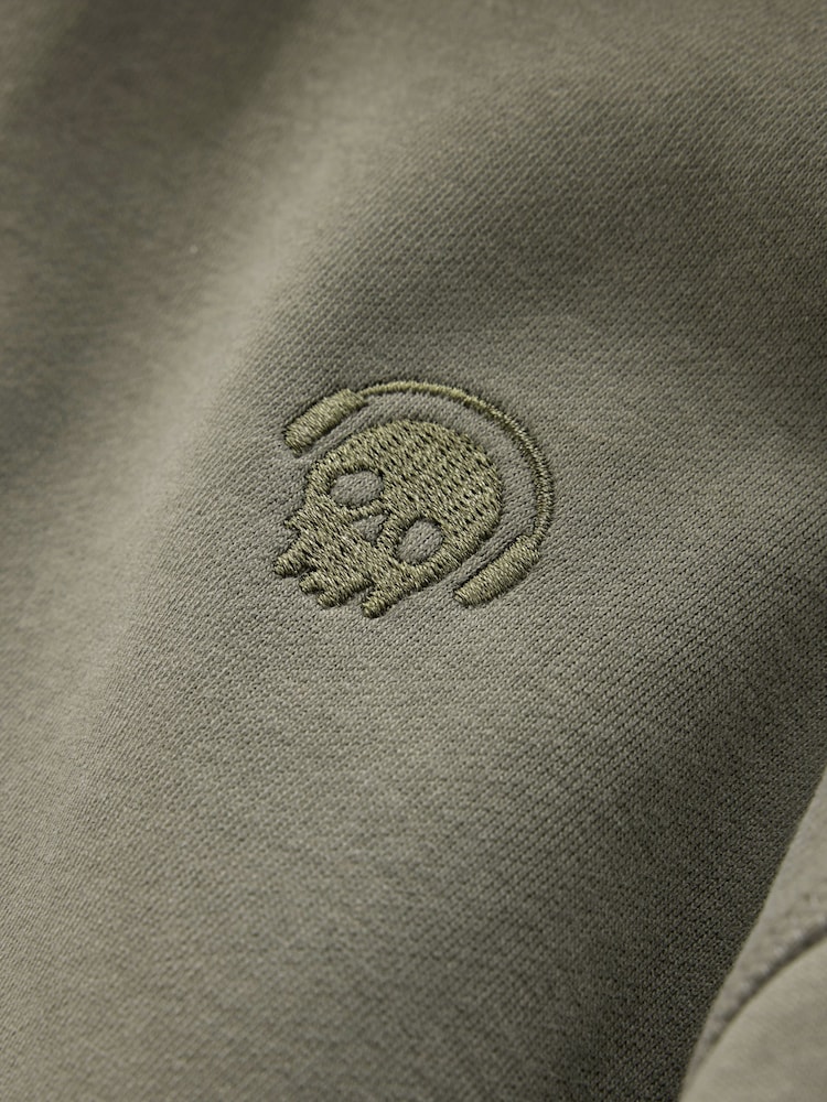 Khaki Green Skull Overhead Hoodie (3-16yrs) - Image 9 of 9