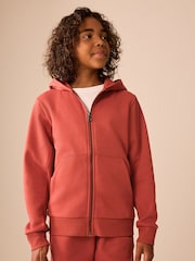 Rust Brown Skull Zip Through Sweat Hoodie (3-16yrs) - Image 1 of 4