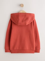 Rust Brown Skull Zip Through Sweat Hoodie (3-16yrs) - Image 6 of 8