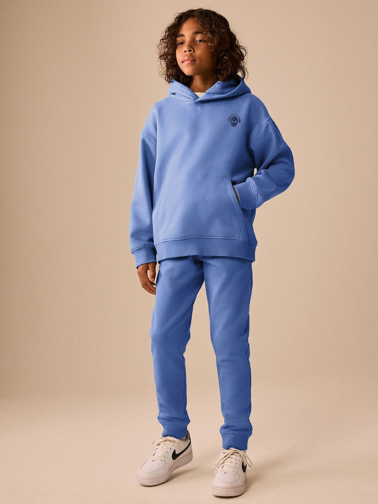 Mid Blue Skull Overhead Hoodie (3-16yrs) - Image 2 of 4 Mid Blue Skull Overhead Hoodie (3-16yrs) - Image 2 of 4