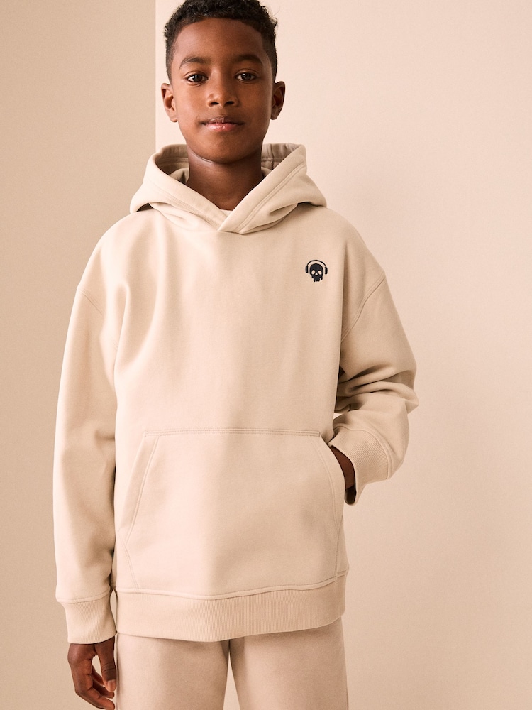 Ecru Skull Overhead Hoodie (3-16yrs) - Image 1 of 9 Ecru Skull Overhead Hoodie (3-16yrs) - Image 1 of 9