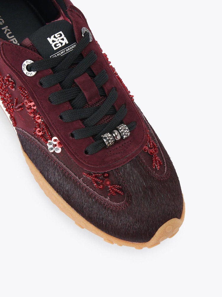 KG Kurt Geiger Red Lavender Bead Trainers - Image 5 of 5 KG Kurt Geiger Red Lavender Bead Trainers - Image 5 of 5