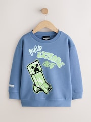 Blue Minecraft Crew Neck Hoodie (3-16yrs) - Image 1 of 4