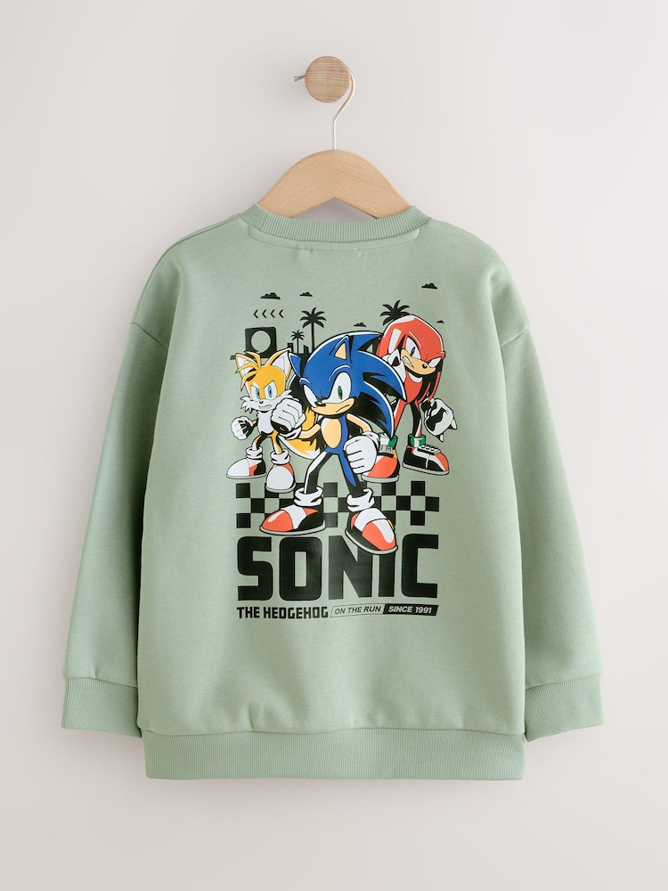 綠色 - Sonic Print Crew Neck Sweatshirt (3-16yrs) - 圖片 2，共 5