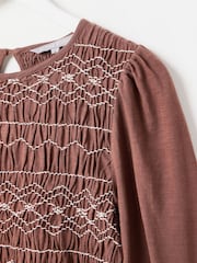 Oliver Bonas Shirred Bodice Long Sleeve Top - Imagen 6 de 8