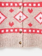 Oliver Bonas Natural Geometric Knitted Cardigan - Image 8 of 8