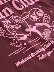 Burgundy Red slogan Jogger Pyjamas 1 Pack (3-16yrs) - Image 4 of 4