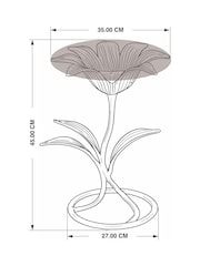 Rockett St George Gold Metal Floral Side Table - Image 3 of 7