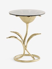 Rockett St George Gold Metal Floral Side Table - Image 6 of 7