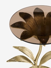 Rockett St George Gold Metal Floral Side Table - Image 7 of 7