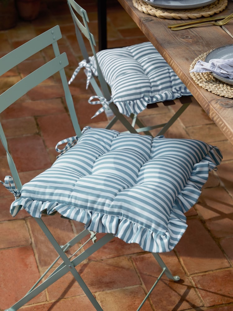 Wylder Set of 2 Millie Ruffle Seat Pads - תמונה 1 מתוך 6