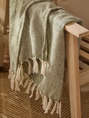 Yard Moss Hedon Tasselled Outdoor Throw - Image 2 of 5