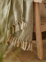 Yard Moss Hedon Tasselled Outdoor Throw - Image 3 of 5