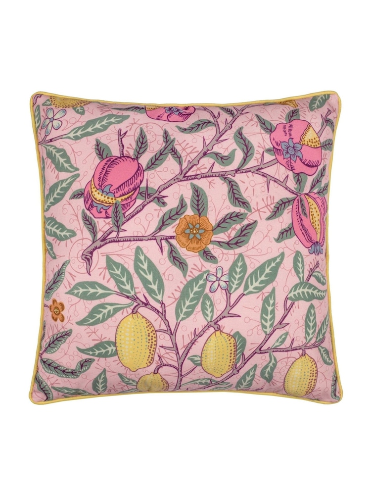 Morris & Co Blush PinkLemon Fruits Outdoor Cushion - Image 2 of 6