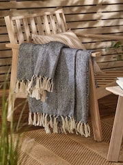 Yard Navy Hedon Tasselled Outdoor Throw - Image 1 of 5