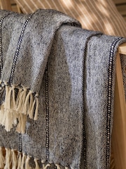 Yard Navy Hedon Tasselled Outdoor Throw - Image 2 of 5