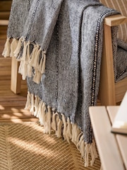 Yard Navy Hedon Tasselled Outdoor Throw - Image 3 of 5