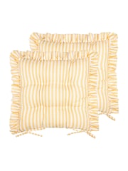 Wylder Set of 2 Millie Ruffle Seat Pads - תמונה 2 מתוך 6