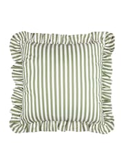 Wylder Green Millie Ruffle Striped Outdoor Cushion - Image 2 of 4