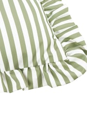 Wylder Green Millie Ruffle Striped Outdoor Cushion - Image 4 of 4