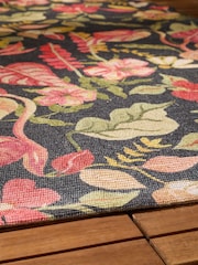 Furn Black Tropical Bloom Outdoor Rug - Image 3 of 6