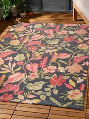 Furn Black Tropical Bloom Outdoor Rug - Image 5 of 6