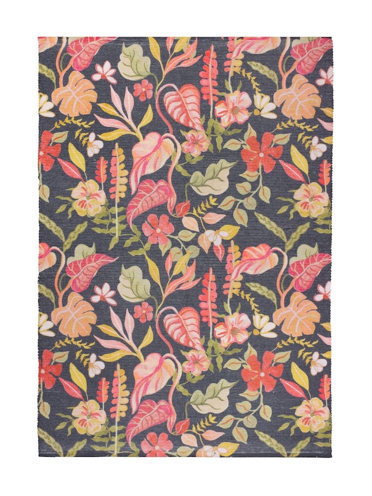 Furn Black Tropical Bloom Outdoor Rug - Image 6 of 6 Furn Black Tropical Bloom Outdoor Rug - Image 6 of 6